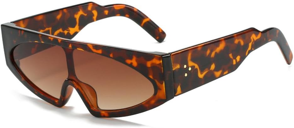 

Модные солнцезащитные очки «кошачий глаз» для женщин в стиле ретро-панк, цельные, с градиентным переходом цвета, защита от УФ-излучения UV400, модные цветные солнцезащитные очки для мужчин MWTSYSQ, Leopard