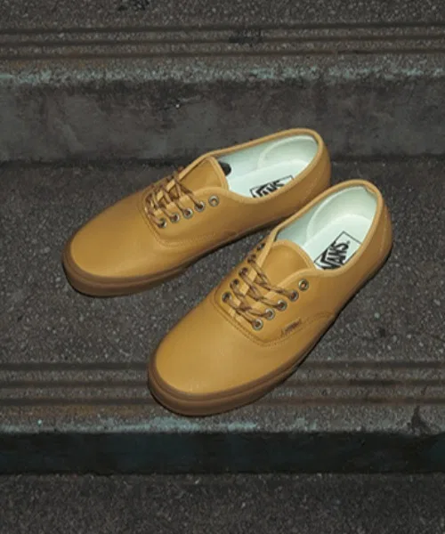 Мужские/женские кроссовки VANS AUTHENTIC из натуральной кожи коричневые