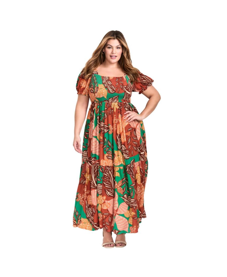 

Женское длинное платье Sophia с присборенным лифом больших размеров AVENUE, Sundowner