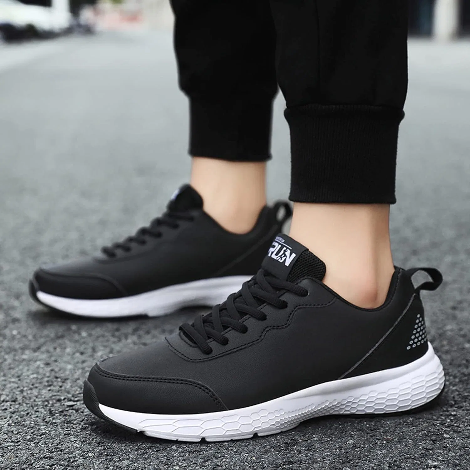 Туфли Men's Winter Shoes 47 Men's Shoes Casual Shoes Leather Lacing Casual Fashion Simple Shoes Student Large Running Shoes Sports Shoes Men's Torsion Generic, Black — фото 2