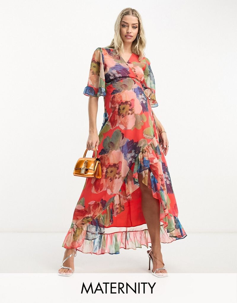 

Платье миди с запахом Hope & Ivy Maternity для беременных