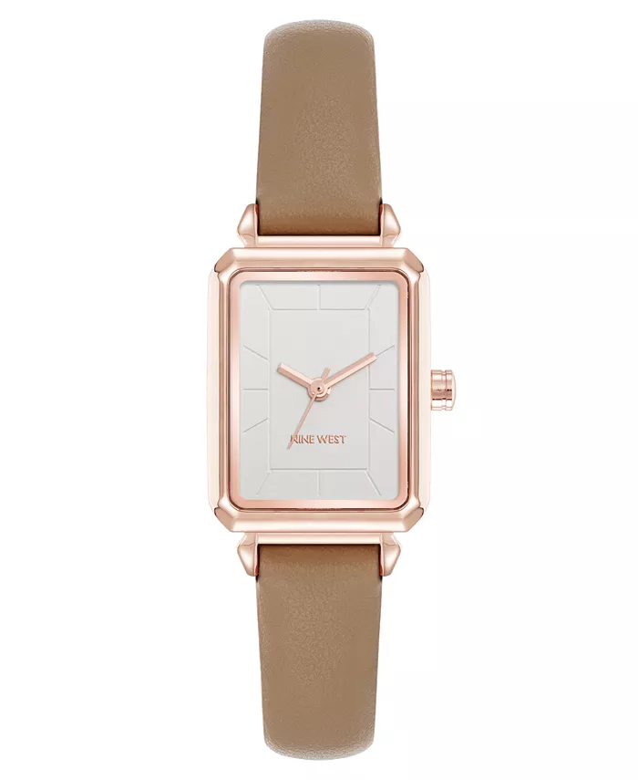 

Женские часы Quartz Everyday тауп из кожи и розового золота, 25 мм Nine West