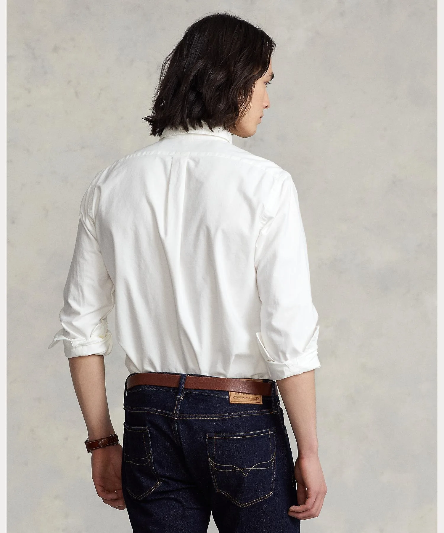 Классическая рубашка Оксфорд из ткани, окрашенной в готовом виде. Polo Ralph Lauren, 100 White — фото 3