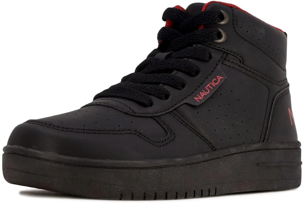 

Кроссовки Nautica для детей: модная обувь на шнуровке с высокими ботинкообразными вставками для мальчиков и девочек (размеры для больших и маленьких детей) - Horizon, черный