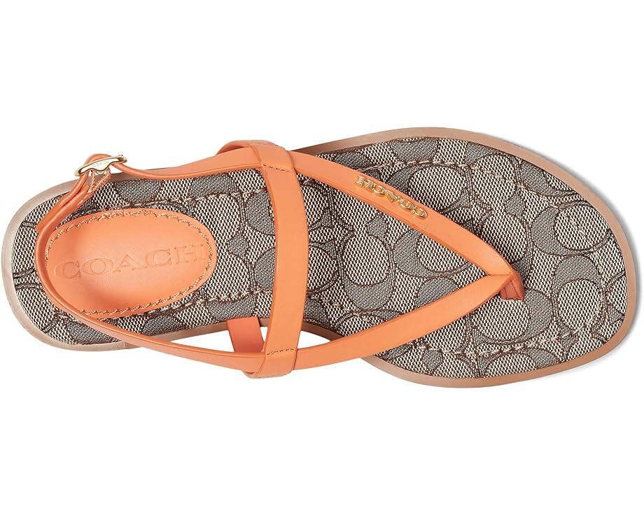 Сандалии COACH Josie Leather Sandal, оранжевый — фото 2