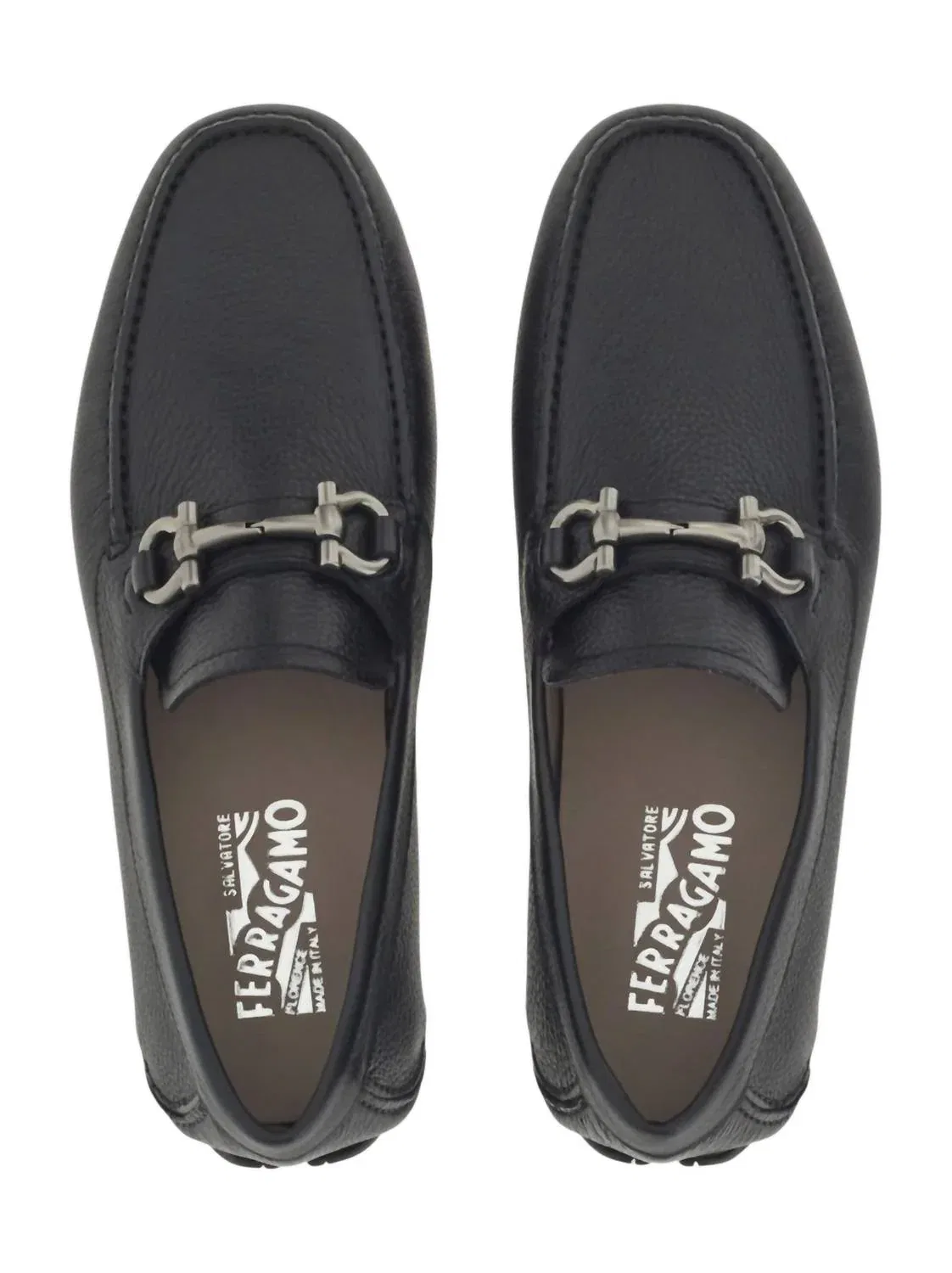 Salvatore Ferragamo Мужские мокасины Gancini для вождения, черные — фото 3
