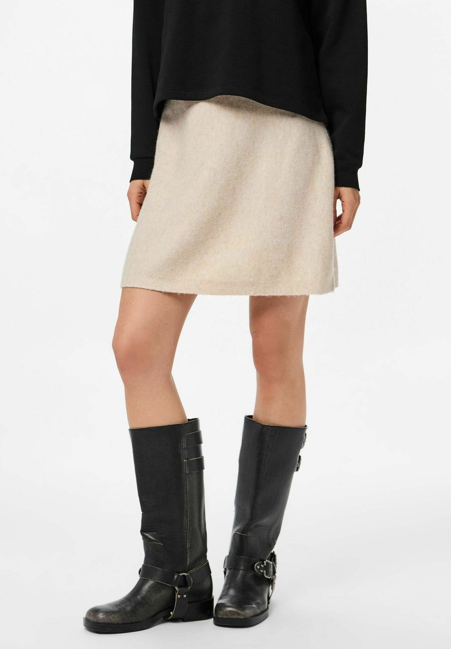 

Юбка Pieces PCMALOU HW PWP BC, Silver Gray/Beige