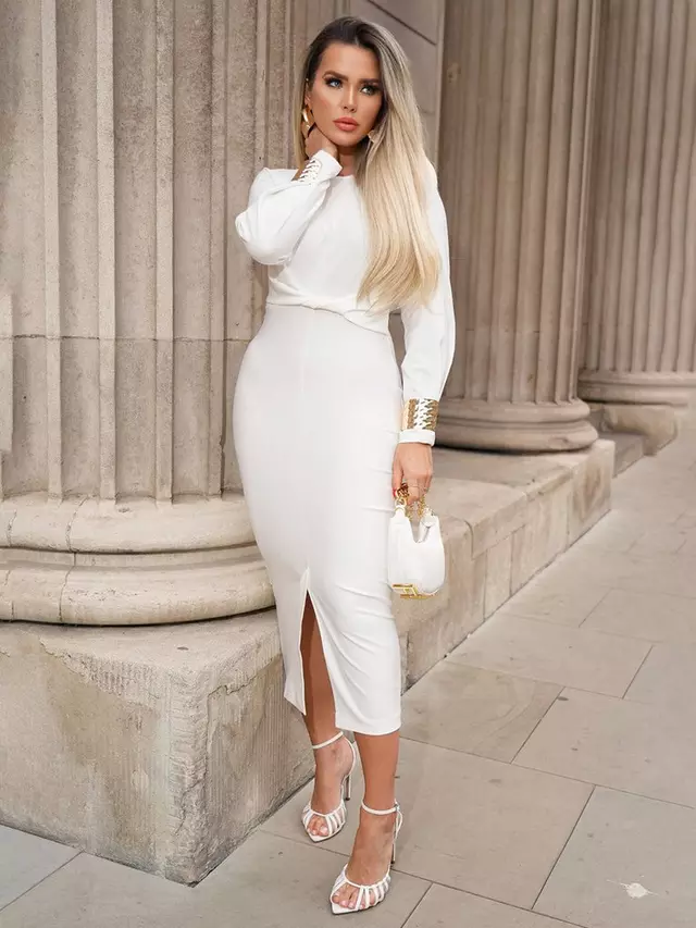 

Платье Closet London Pencil Drape Midi, слоновая кость