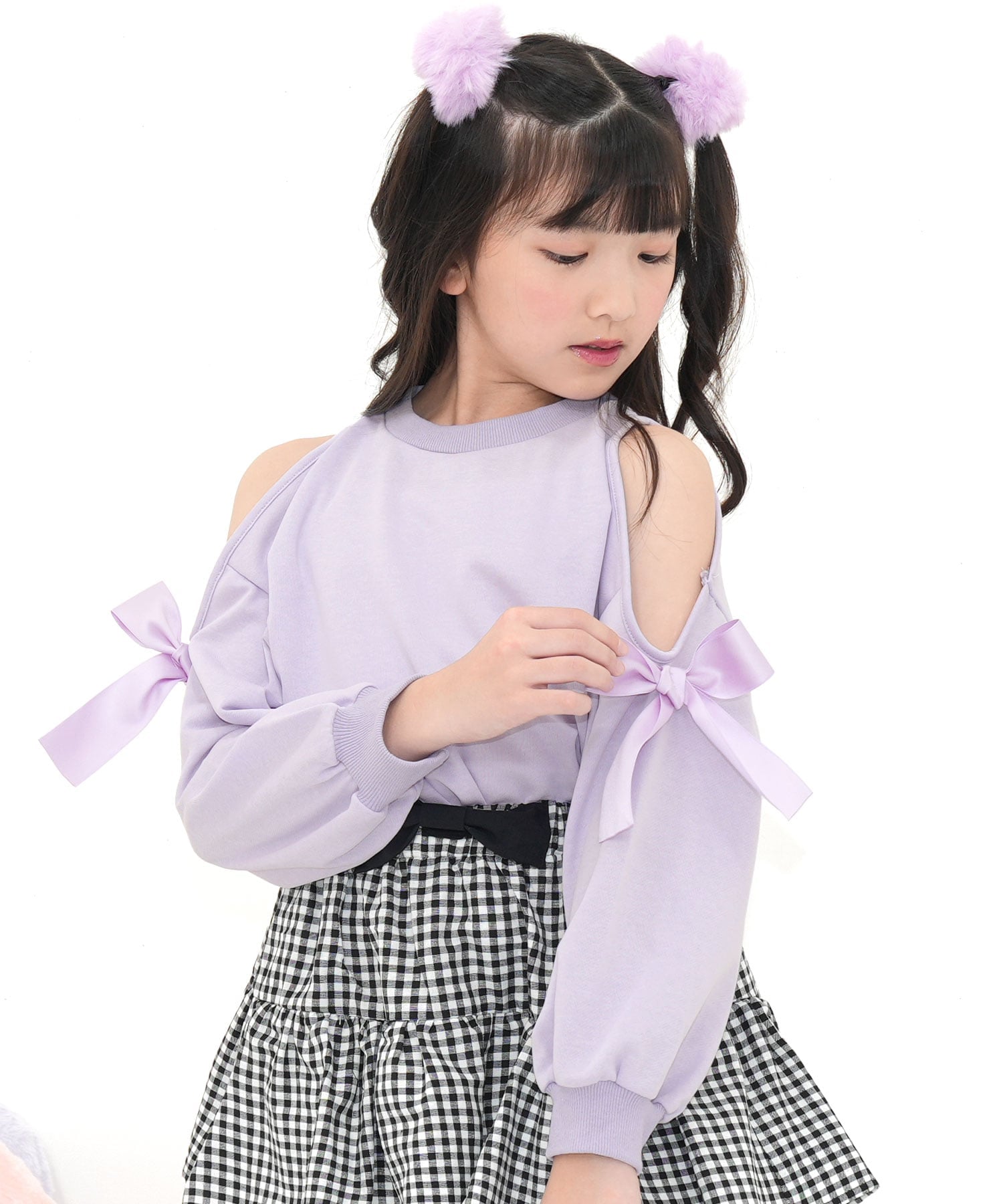 Укороченный топ с лентой, однотонный, для девочек, Bee Bee, Blue Lavender