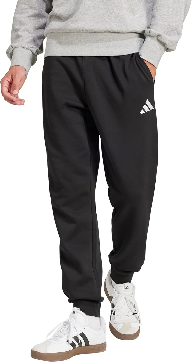 Мужские спортивные брюки Adidas Essentials Feel Cozy из флиса, черно-белый