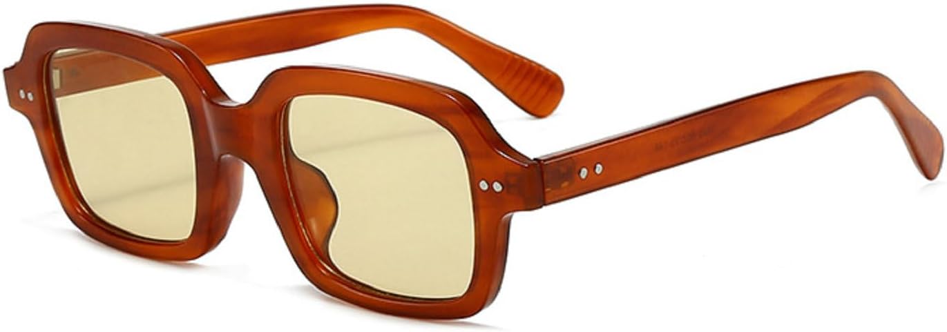 

Женские солнцезащитные очки Melrose Retro Rectangle с градиентными линзами Ocean, защита от УФ-излучения UV400; Мужские солнцезащитные очки с заклепками, модель 3942, Amber Tea