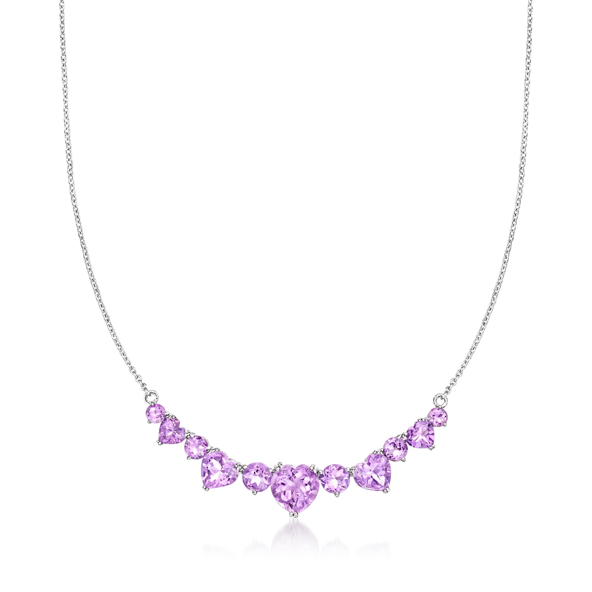 

Ожерелье Ross-Simons Amethyst Hearts из стерлингового серебра Ross-Simons, 18 In