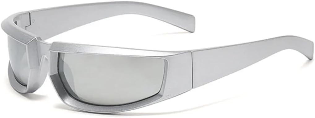 

Ретро-панк женские солнцезащитные очки, модные разноцветные зеркальные очки с защитой от УФ-излучения UV400, мужские очки для активного отдыха, спорта и вождения UATXTAU, Silver Silver Mirror