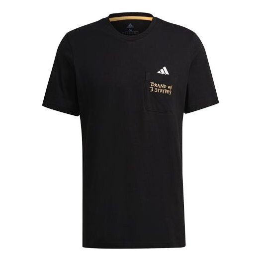 

Футболка pocket tee m embroidered sports short sleeve black Adidas, черный