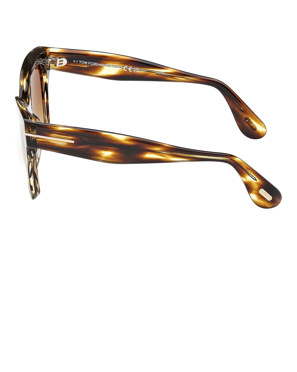 Солнцезащитные очки Elvira Tom Ford, Shiny Brown Striped Honey & Gradient Brown — фото 3