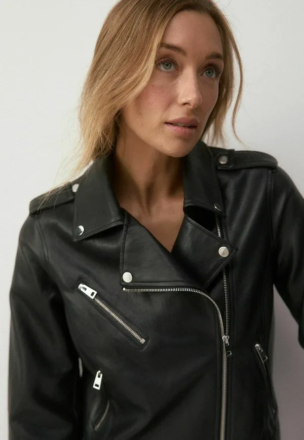 Куртка из искусственной кожи стандартного кроя Next, Black Fuller Bust — фото 4