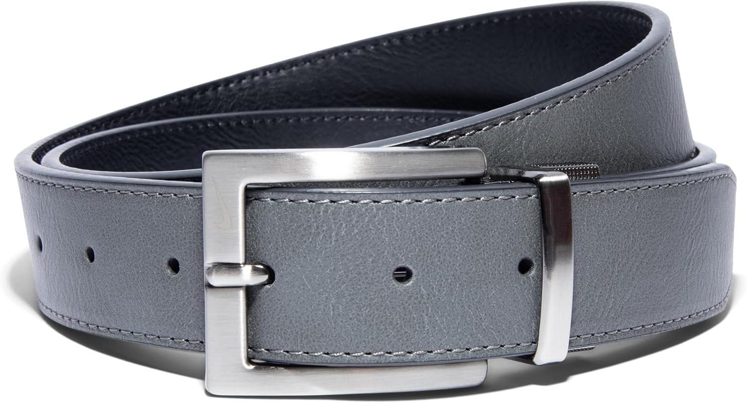 

Ремень Nike Core для мужчин с двусторонним ремнем, Dark Grey/Black, Pebble Grain, Серый, Ремень Nike Core для мужчин с двусторонним ремнем, Dark Grey/Black, Pebble Grain