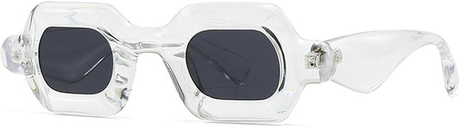 

Солнцезащитные очки COTIA Retro Y2K конфетных цветов, маленькие квадратные, женские, модный дизайн, уникальные, с широкими дужками, мужские, в стиле панк и хип-хоп, Clear