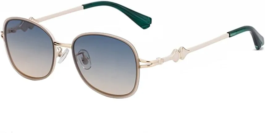 

Овальные солнцезащитные очки без оправы для женщин, винтажные солнцезащитные очки без оправы, металлические солнцезащитные очки HDUBFY, C5goldgreenorange