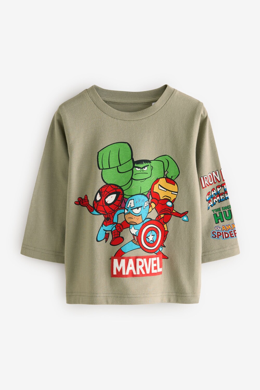 

Футболка Marvel с длинным рукавом, 100% хлопок (3 мес 8 лет) Next, зеленый