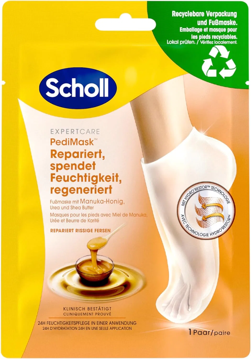 Интенсивно увлажняющая маска для ног Scholl с медом манука (2 шт.) Dr. Scholl'S