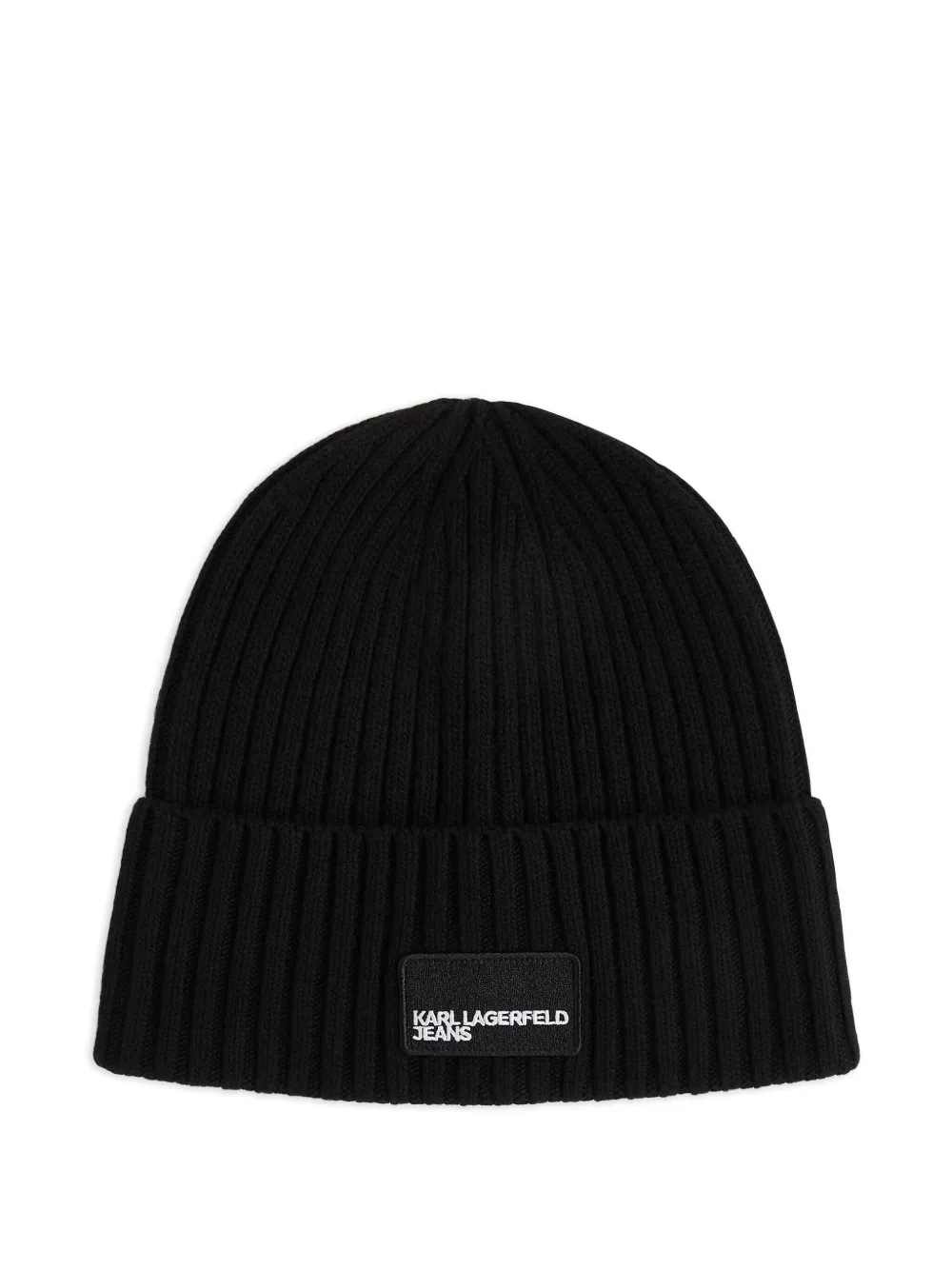 

Шапка бини в рубчик с логотипом Karl Lagerfeld Jeans, черный