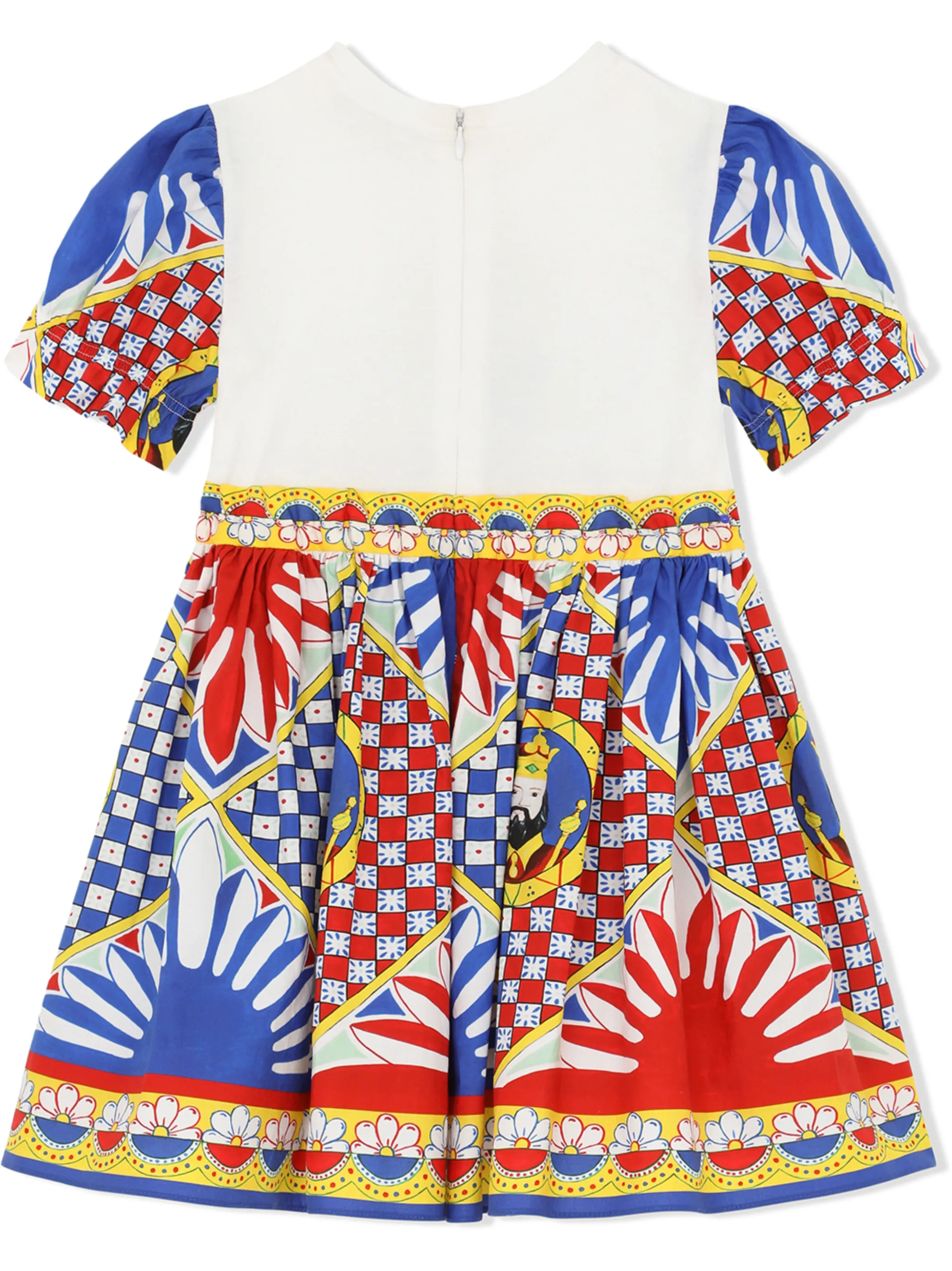 Поплиновое платье с принтом Carretto Dolce & Gabbana Kids, белый — фото 2
