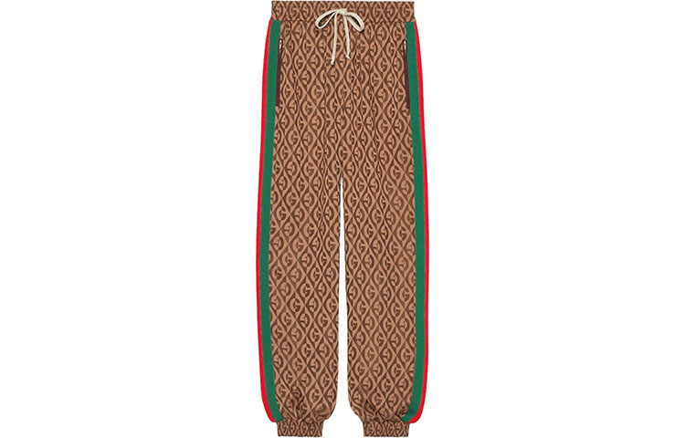 Вязаные спортивные брюки женские умбра GUCCI — фото 2