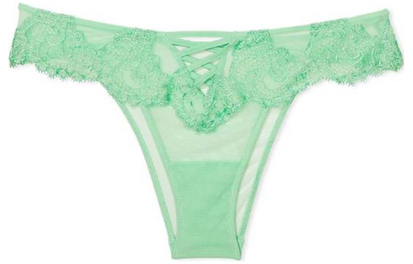 

DREAM ANGELS Бохо цветочная вышивка Трусики женские 1 упаковка Травяной зеленый Victoria's Secret