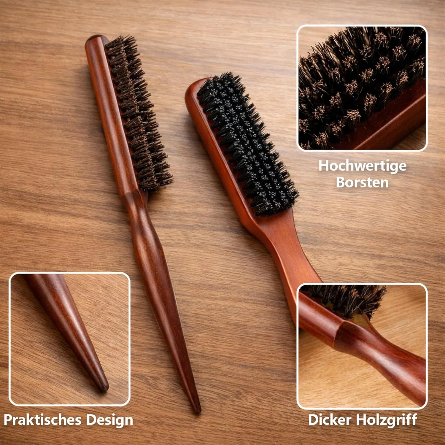 Набор из 6 щеток для укладки Sleek Brush с щетиной кабана Jazrvr — фото 3