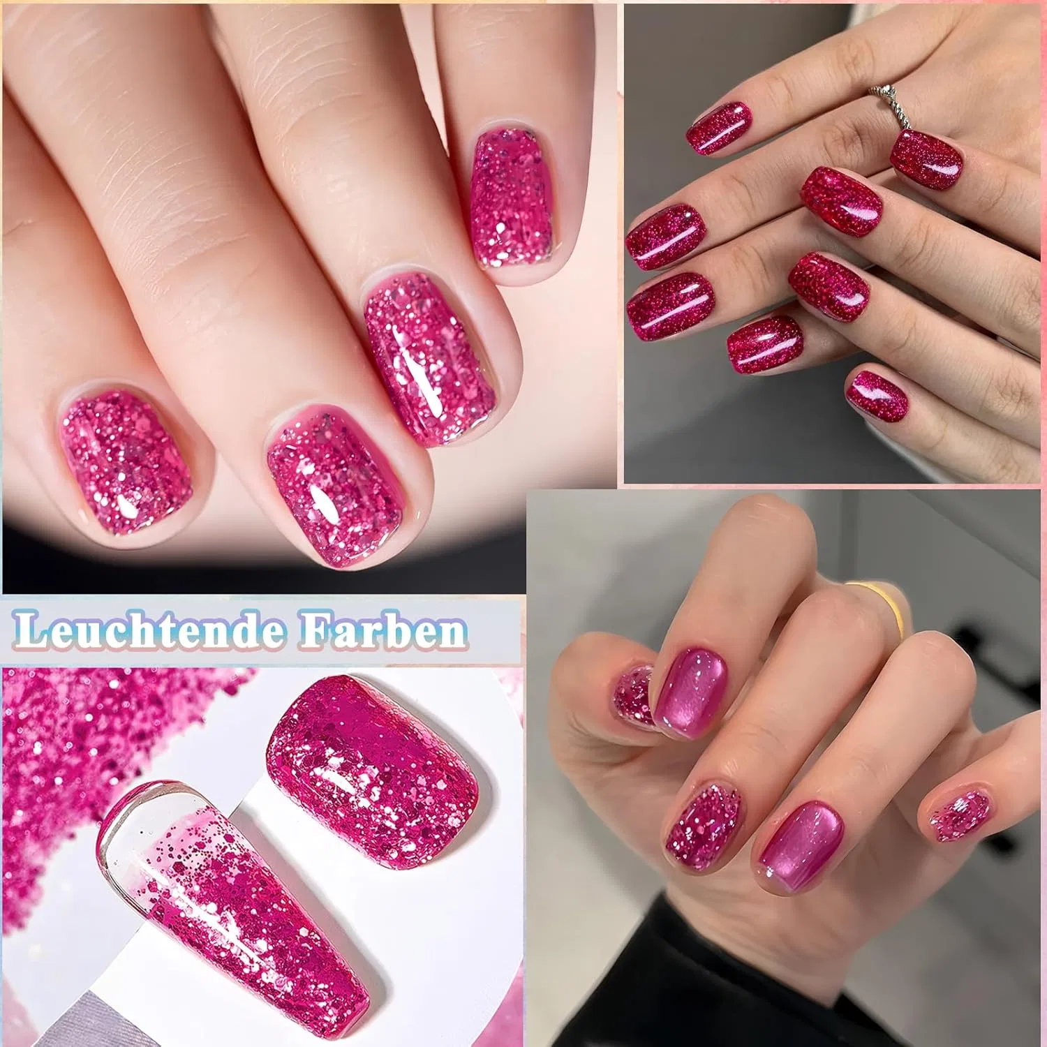 Блестящий лак для ногтей на водной основе, ярко-розовый, 8 мл Virellay, Hot Pink — фото 2