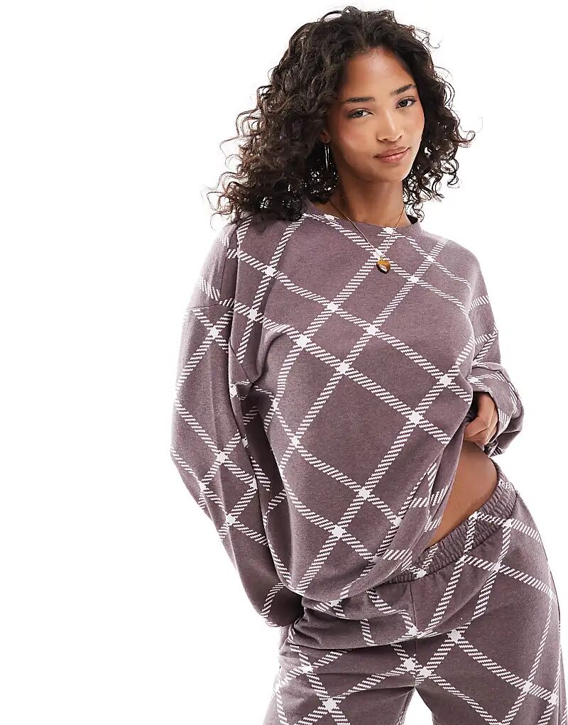 

Толстовка оверсайз ASOS DESIGN в коричневую клетку