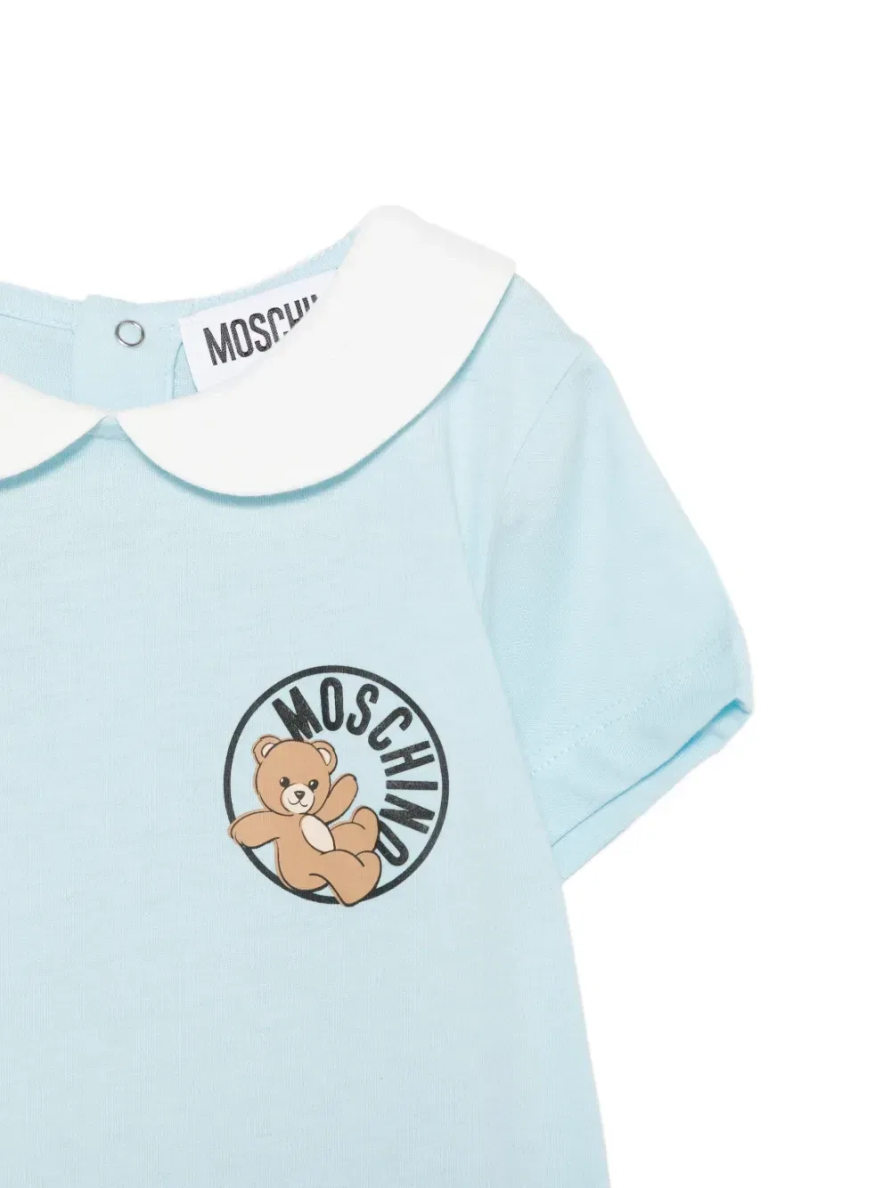 Ромпер с графичным принтом Moschino Kids, синий — фото 3