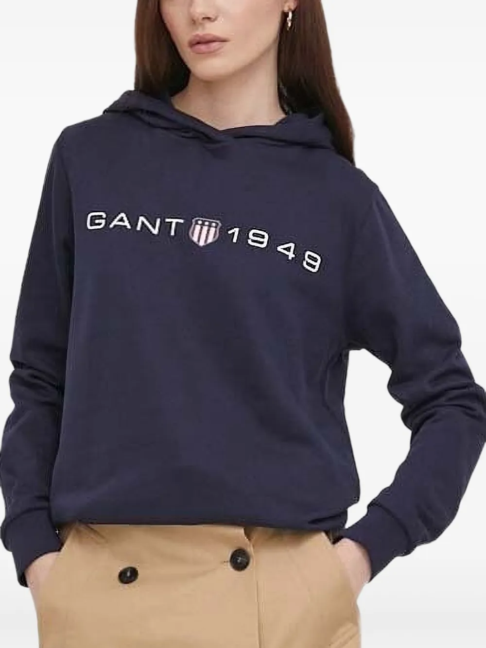 

Худи с вышитым логотипом Gant, синий