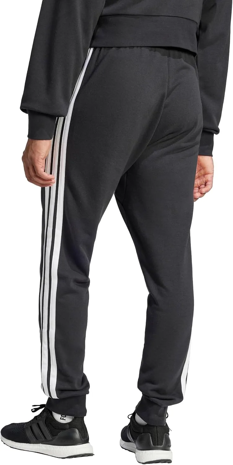 Мужские спортивные брюки Adidas Essentials 3-Stripes из французского махрового трикотажа, черно-белый — фото 3