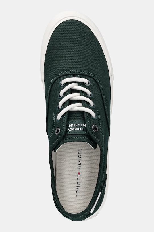 Кроссовки TH HI VULC LOW OXFORD TWILL Tommy Hilfiger, зеленый — фото 4