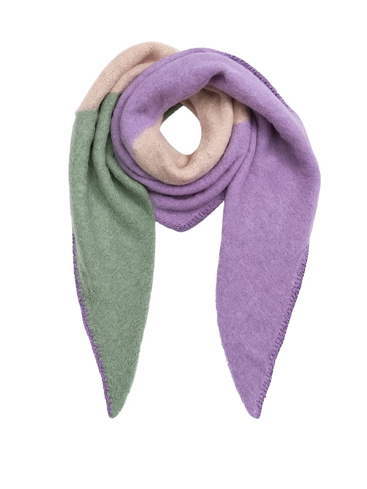 

Современный теплый шарф в стиле колор-блок розового цвета Faera