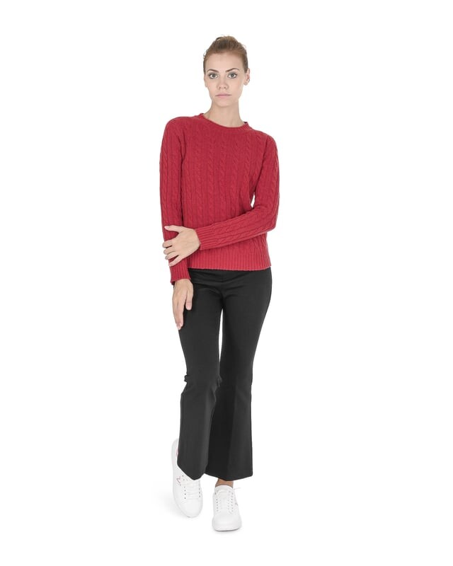 

Женский свитер с круглым вырезом coe 0033 Crown Of Edinburgh Cashmere, красный