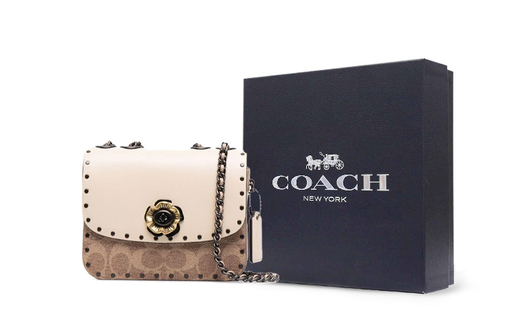

COACH Мадисон Кожа Теленка Маленькая Квадратная Сумка Через Плечо Мини Женская Абрикос Монорамка