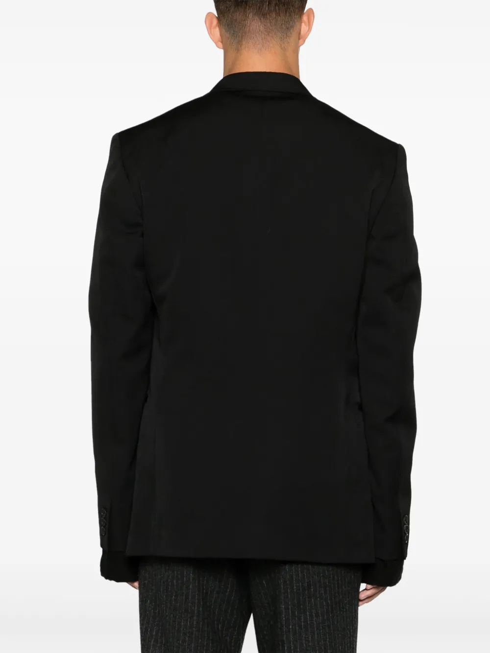 Шерстяной однобортный пиджак Yohji Yamamoto, черный — фото 4
