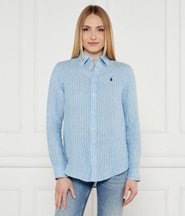 

Льняная рубашка Classic fit Polo Ralph Lauren, синий