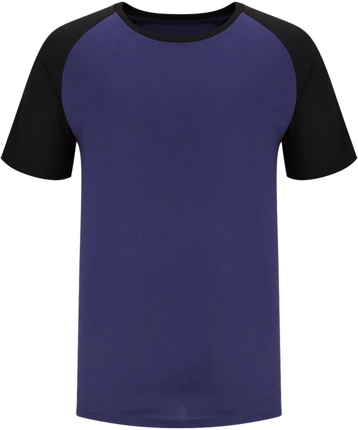 Мужская футболка Casual Slim Fit с регланными рукавами и коротким рукавом в стиле бейсболки, цветной блок, круглый вырез, для тренировок Generic, фиолетовый — фото 4