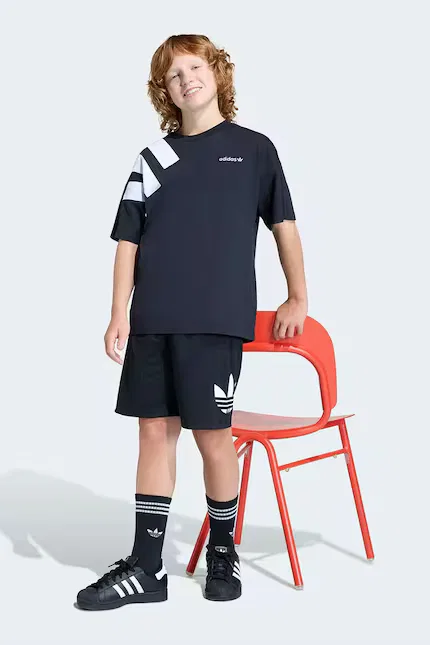 Шорты детские из эластичного трикотажа Adidas Originals, черный — фото 4