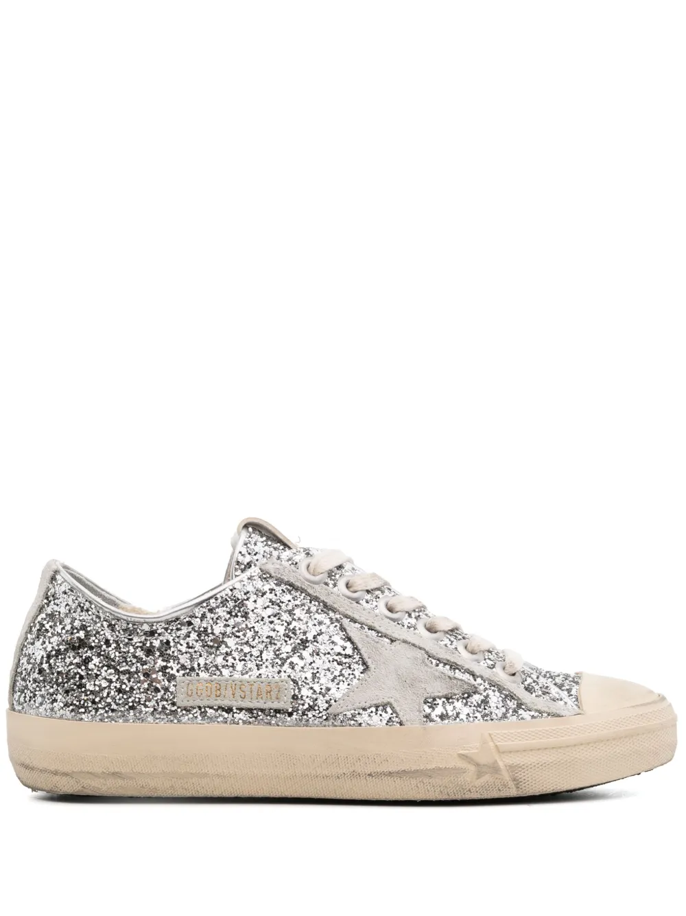 Кеды V-Star с блестками GOLDEN GOOSE, серебяный