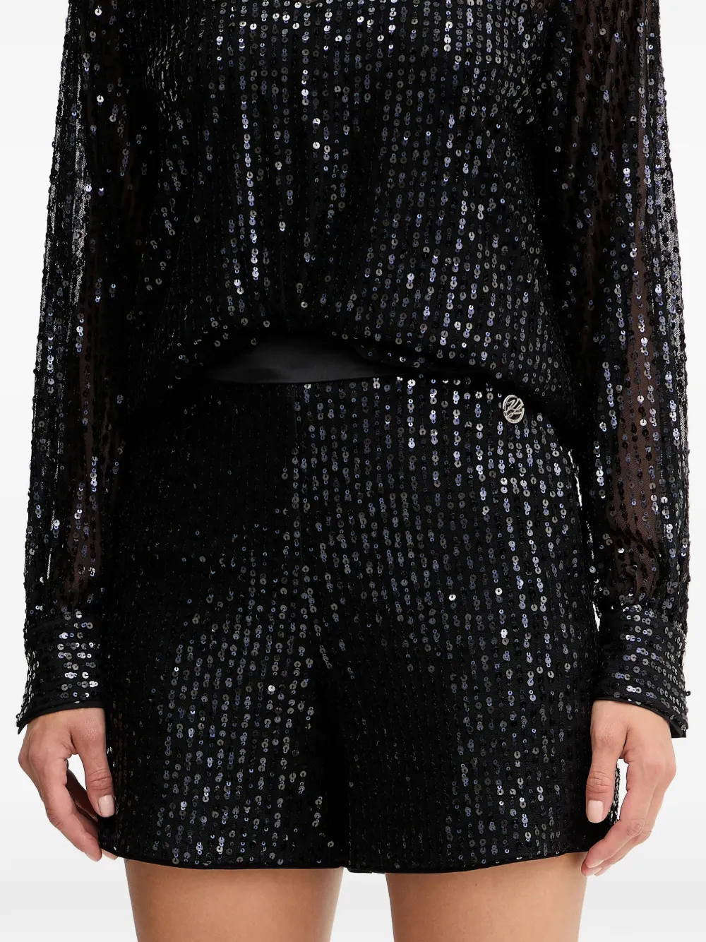 

Шорты с логотипом из пайеток Karl Lagerfeld, черный