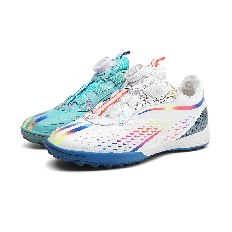 Детские футбольные бутсы KUDING, Mismatched Turf[White+Green]