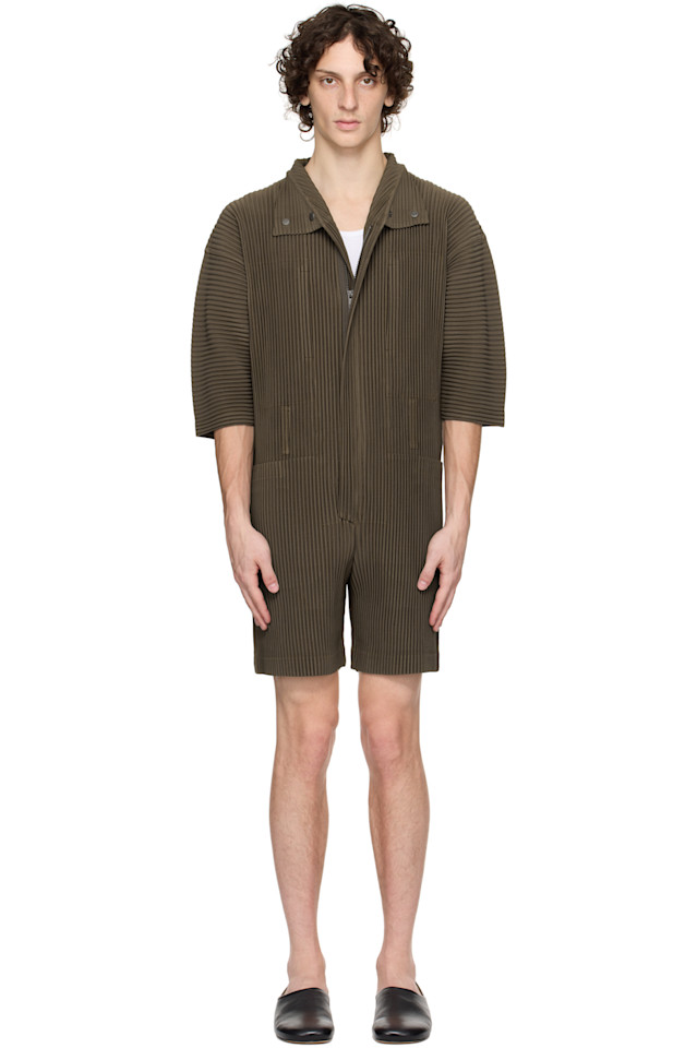 

Брюки со складками 3 комбинезон Homme Plissé Issey Miyake, коричневый