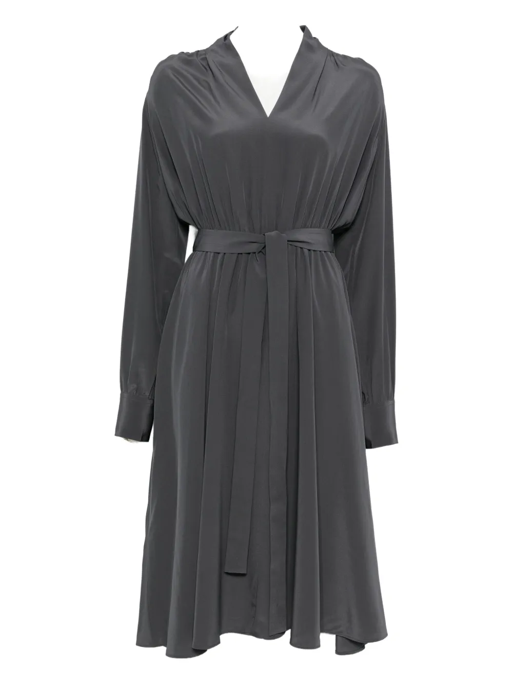 

Платье из шелка с поясом Joseph, серый