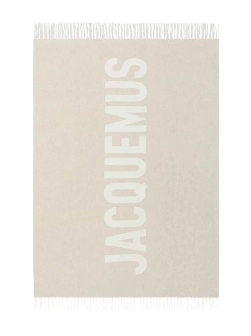 

Шерстяной шарф с логотипом и жаккардом JACQUEMUS, нейтральный