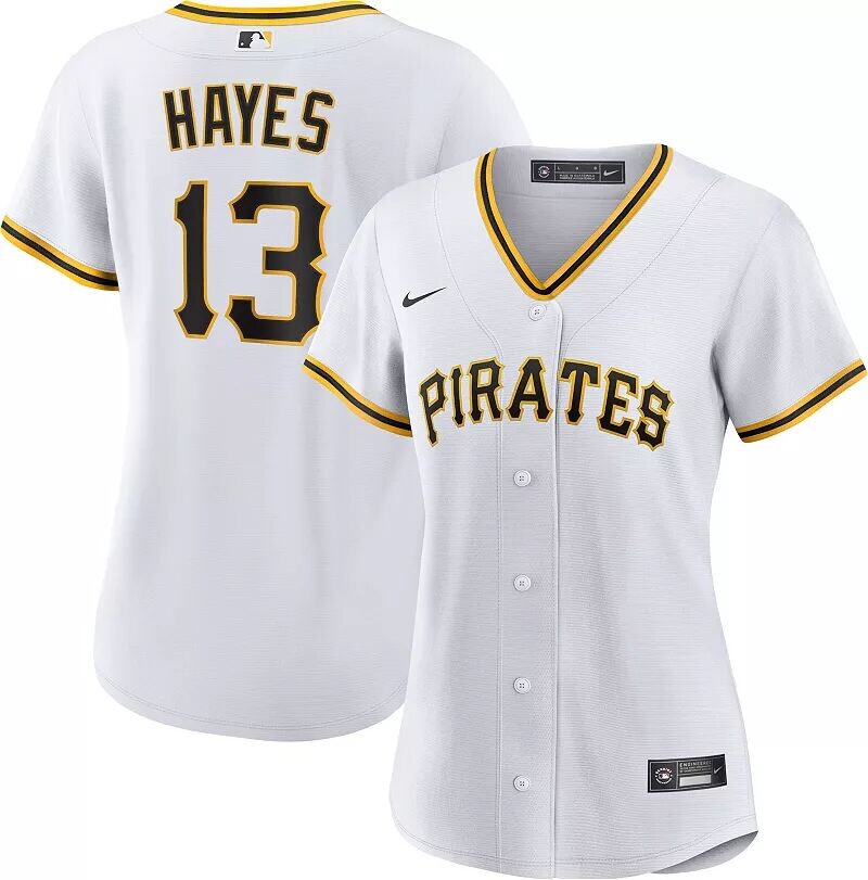 

Женская белая майка Nike Pittsburgh Pirates Ke'Bryan Hayes #13